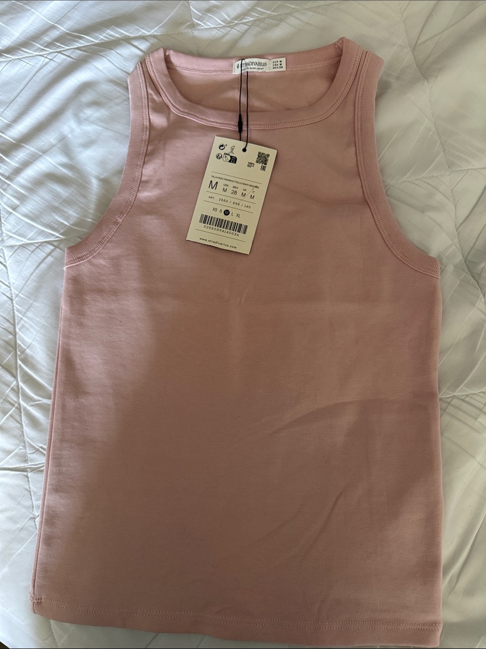 Stradivarius Women's Sleeveless Rib Tank Top - Dusty Rose